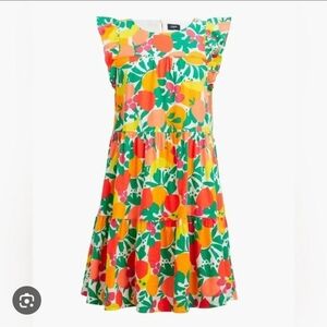 ❤️ J CREW LINEN BLEND COLORFUL FRUIT PRINT DRESS, 4